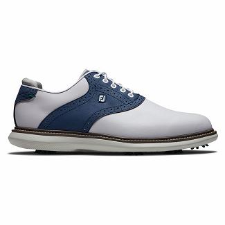 Scarpe Golf Footjoy Uomo Traditions Spikes Bianche/Blu Marino Italia CSY259681